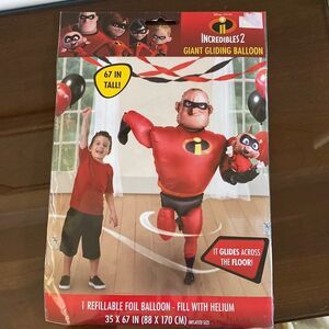 Incredibles 2 Mr. Incredible and baby Jack Jack 67 inch tall balloon